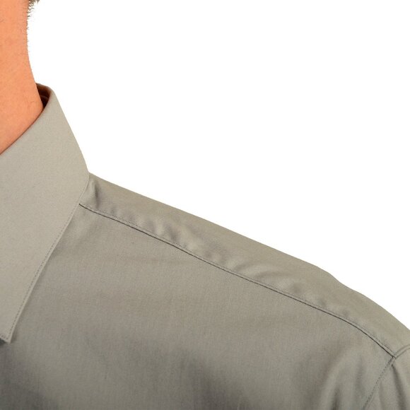 Hugo Boss Men's "Valerio" Modern Fit Gray Long Sleeve Dress Shirt US 15.5 IT 39 - Picture 7 of 9